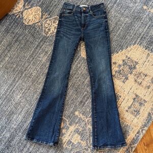 Zara Dark Blue High Waist Flared Jeans